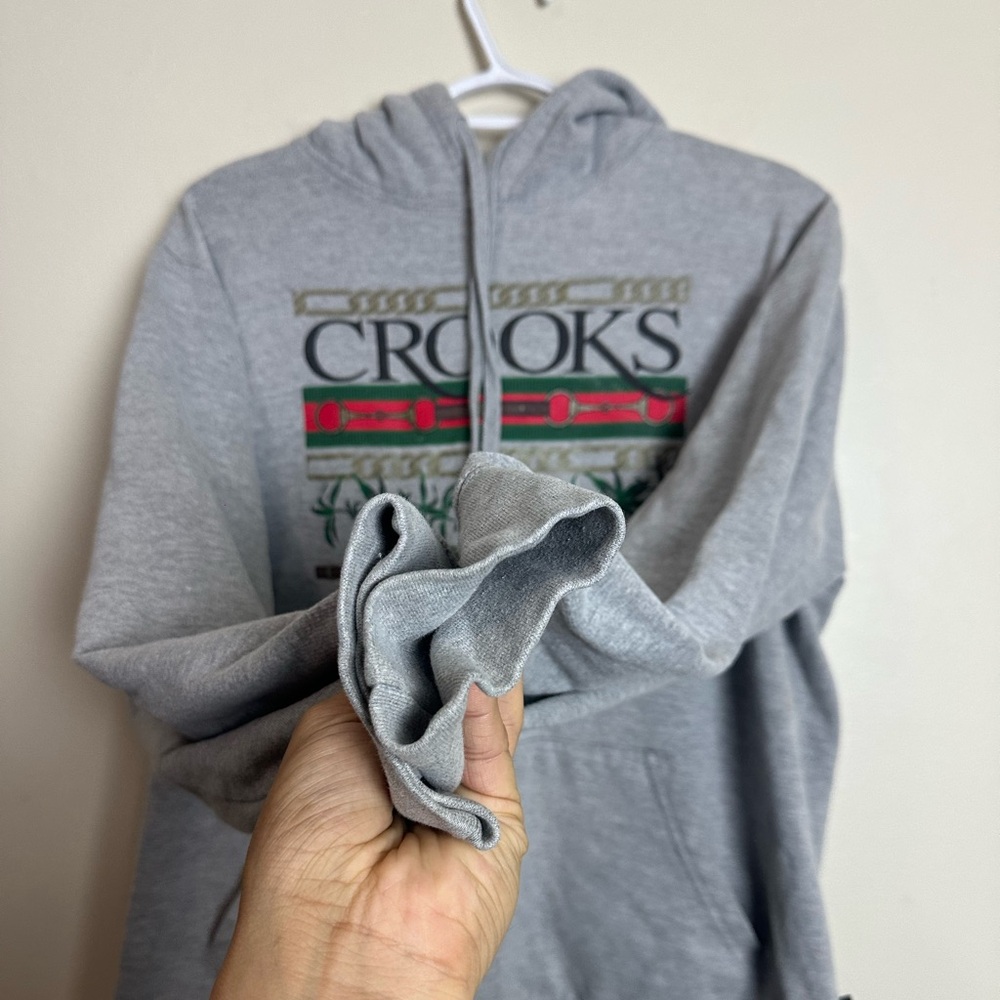 Crooks & Castles Hoodie Gray Graphic Pullover Size L Streetwear - Picture 4 of 6